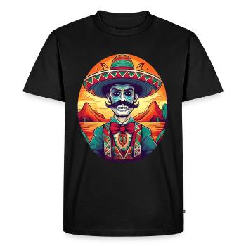 5 de Mayo Party Drinko de Mayo Sugar Skull Sombr - Men's Premium Organic T-Shirt - black - Front - Nico (187cm)