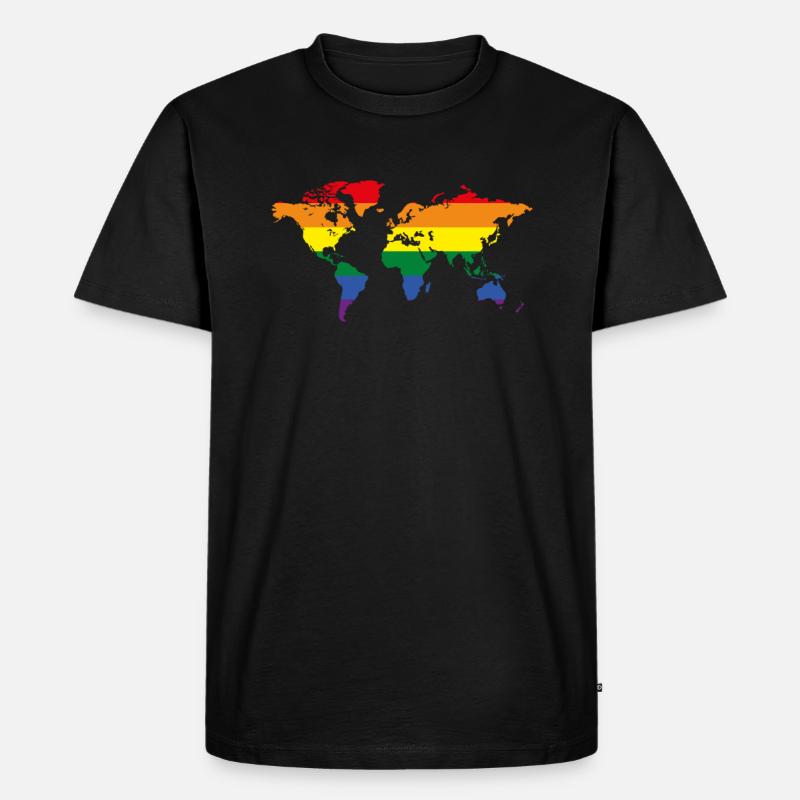 Pride World - Männer Premium Bio T-Shirt - Schwarz