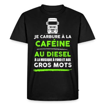 Routier café et diesel - T-shirt Premium bio Homme - noir - Devant - Nico (187cm)