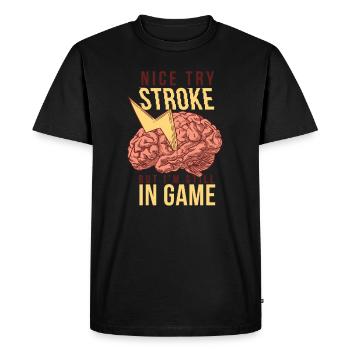 Les patients victimes d’un AVC cool disent rétablissement - T-shirt Premium bio Homme - noir - Devant - Nico (187cm)