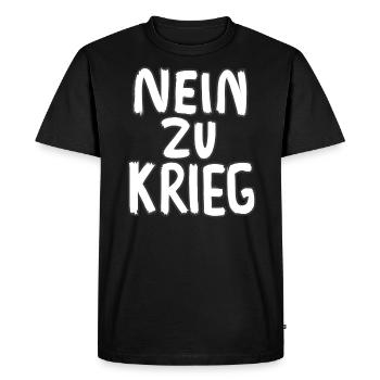 NON À LA GUERRE - T-shirt Premium bio Homme - noir - Devant - Nico (187cm)