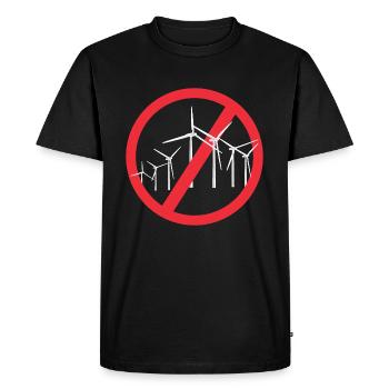 Arrêter les éoliennes - T-shirt Premium bio Homme - noir - Devant - Nico (187cm)