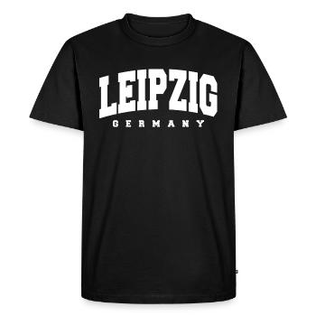 Leipzig - Men's Premium Organic T-Shirt - black - Front - Nico (187cm)