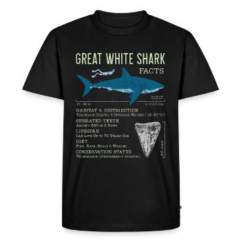 Fakten über den Weißen Hai - Männer Premium Bio T-Shirt - Schwarz - Vorne - Nico (187cm)