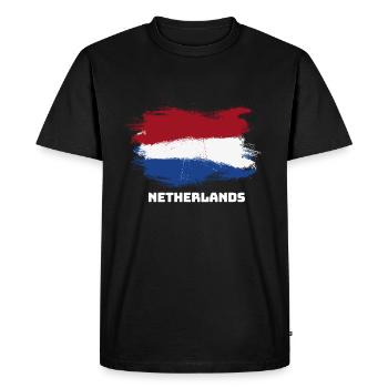 Netherlands Holland flag flag - Men's Premium Organic T-Shirt - black - Front - Nico (187cm)