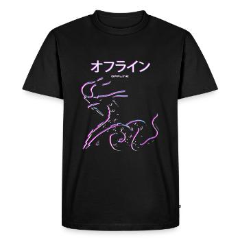 Drache Offline japan Dragon Vaporwave Aesthetic - Men's Premium Organic T-Shirt - black - Front - Nico (187cm)