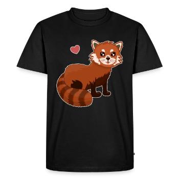 Roter Panda Panda Roux - T-shirt Premium bio Homme - noir - Devant - Nico (187cm)