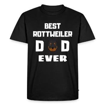 Dog Lovers Papa Dogs Father's Day Rottweiler - Men's Premium Organic T-Shirt - black - Front - Nico (187cm)