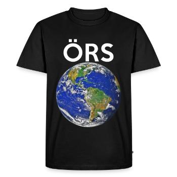 Earth English TH tee-aitch ÖRS Globe Planet - Men's Premium Organic T-Shirt - black - Front - Nico (187cm)