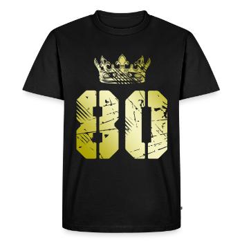 80 Number crown - Men's Premium Organic T-Shirt - black - Front - Nico (187cm)