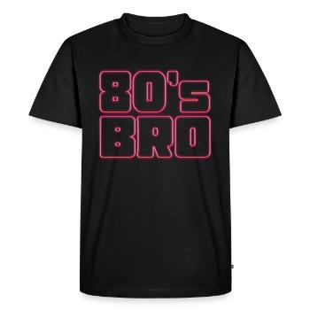 80s Bro 80's 90's Party - Men's Premium Organic T-Shirt - black - Front - Nico (187cm)