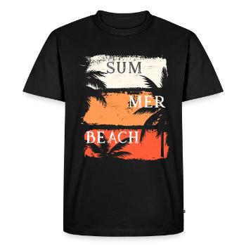 T-shirt tendance printemps-été décontracté, à la mode. - T-shirt Premium bio Homme - noir - Devant - Nico (187cm)