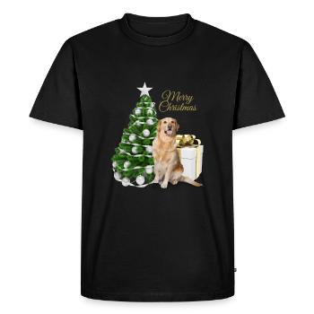 Labrador Merry Christmas Joyeux Noël - T-shirt Premium bio Homme - noir - Devant - Nico (187cm)