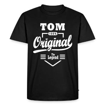 TOM ORIGINAL tshirt personnalisé prénom tom - T-shirt Premium bio Homme - noir - Devant - Nico (187cm)