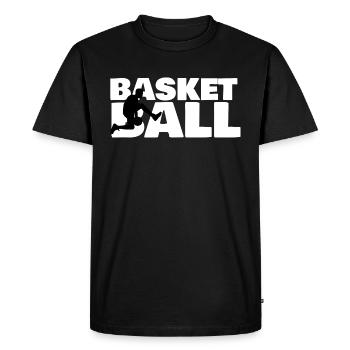 Basketball T-shirt - Men's Premium Organic T-Shirt - black - Front - Nico (187cm)