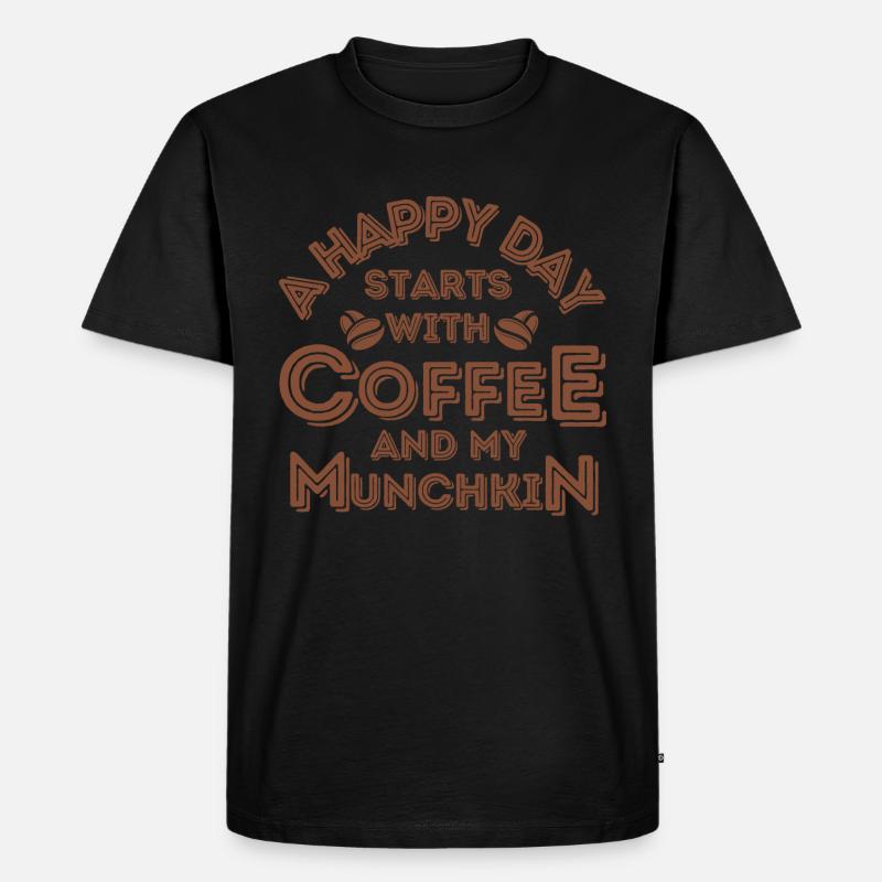 Munchkin Katze Kaffee Cafe - Männer Premium Bio T-Shirt - Schwarz