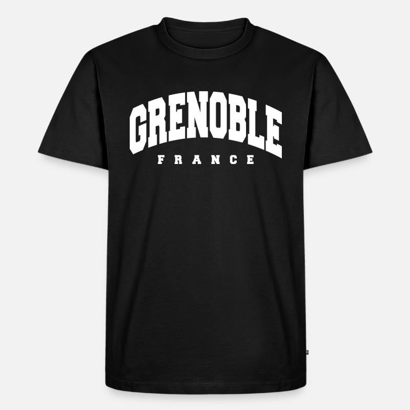 Grenoble - Männer Premium Bio T-Shirt - Schwarz