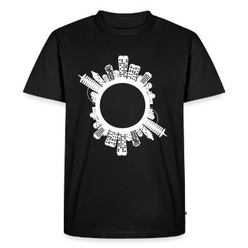 Ville planète - T-shirt Premium bio Homme - noir - Devant - Nico (187cm)