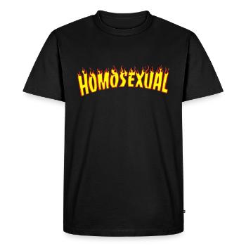 Chemise homosexuelle lesbienne LBGT - T-shirt Premium bio Homme - noir - Devant - Nico (187cm)