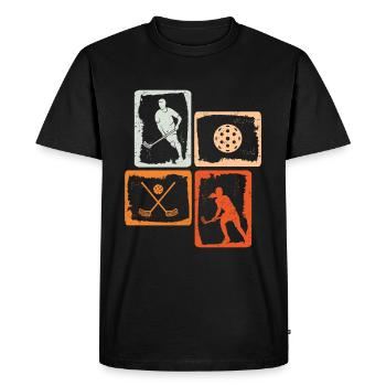 Floorballer Joueur de floorball vintage Floorball - T-shirt Premium bio Homme - noir - Devant - Nico (187cm)