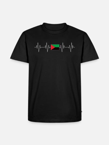 Heartbeat Flag Martinique - Men's Premium Organic T-Shirt - black