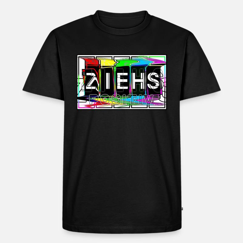 ZIEHS POSITIV - Männer Premium Bio T-Shirt - Schwarz
