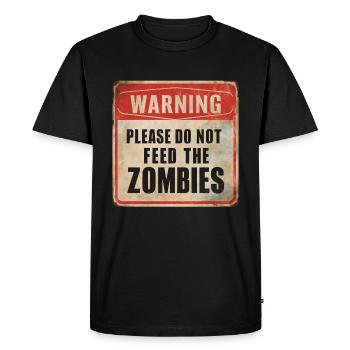Avertissement Ne nourrissez pas les zombies Signe d’avertissement - T-shirt Premium bio Homme - noir - Devant - Nico (187cm)