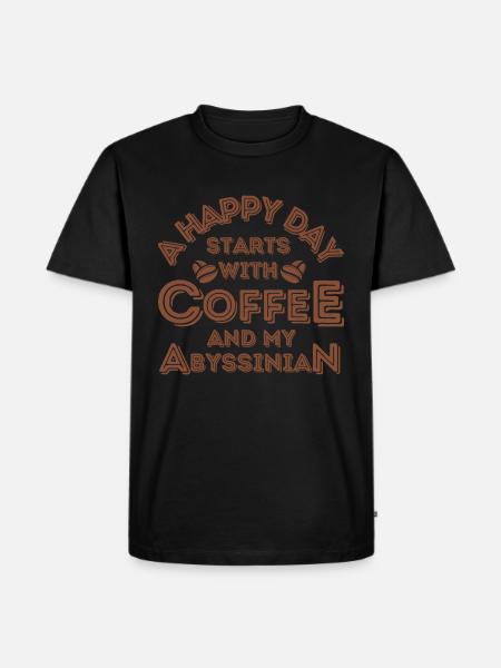 Abyssinian Cat Coffee Cafe - Men's Premium Organic T-Shirt - black