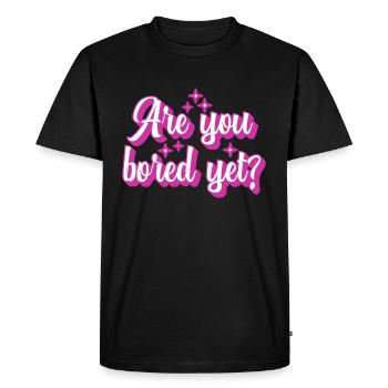 Are You Bored Yet Retro - Men's Premium Organic T-Shirt - black - Front - Nico (187cm)