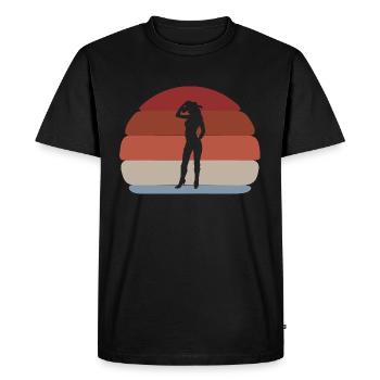 J’ai fait du rodéo de cow-boy toute la journée - T-shirt Premium bio Homme - noir - Devant - Nico (187cm)