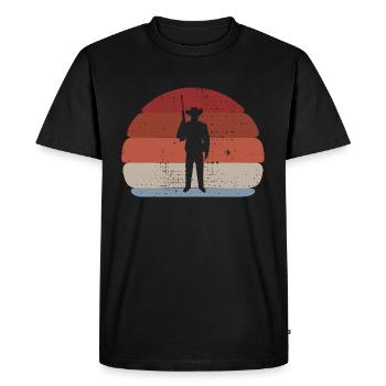 J’ai fait du rodéo de cow-boy toute la journée - T-shirt Premium bio Homme - noir - Devant - Nico (187cm)