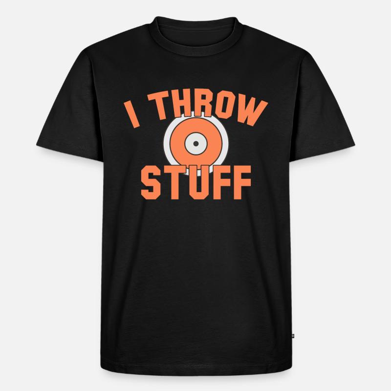 I Throw Stuff Discus Athlete - Männer Premium Bio T-Shirt - Schwarz