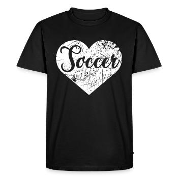 Coeur de football - T-shirt Premium bio Homme - noir - Devant - Nico (187cm)