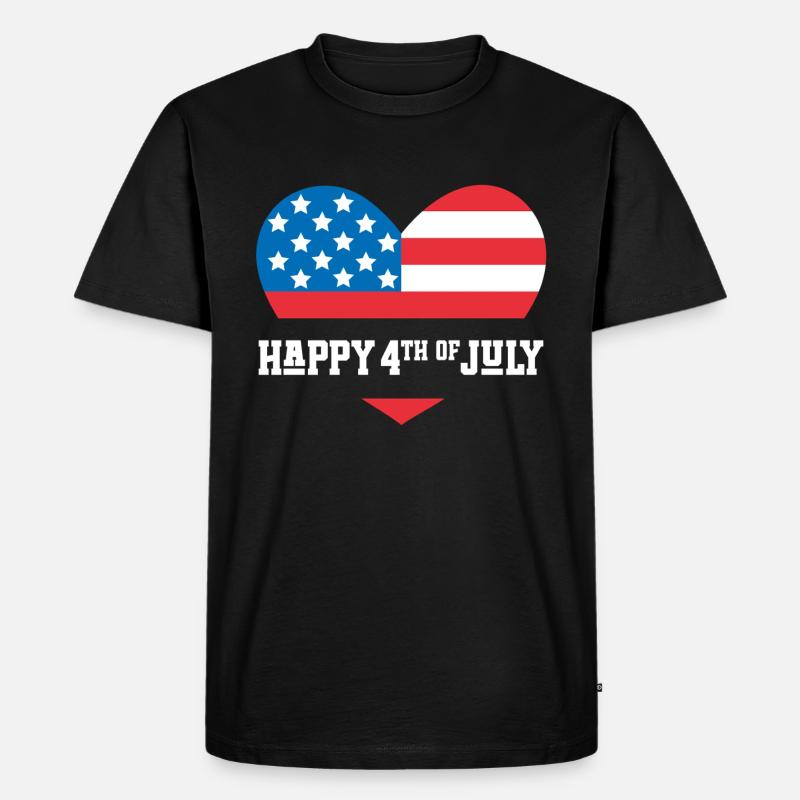 Frohen 4. Juli - Männer Premium Bio T-Shirt - Schwarz