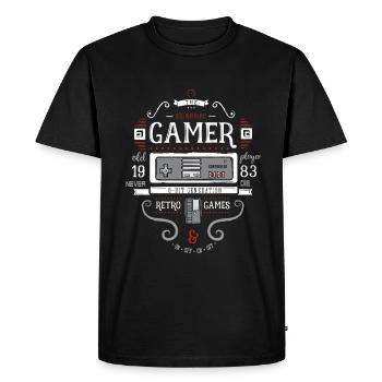 Game Nerd 80s Retro 8bit Game Console pc old fun - Men's Premium Organic T-Shirt - black - Front - Nico (187cm)