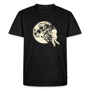 Moon Moon Landing astronaute minière - T-shirt Premium bio Homme - noir - Devant - Nico (187cm)