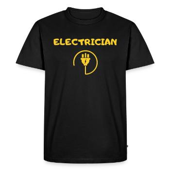 Electrician Electrician Electrician Electrician Electricity - Men's Premium Organic T-Shirt - black - Front - Nico (187cm)