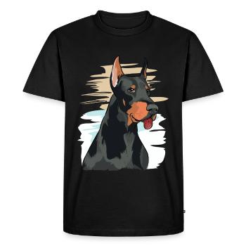 Doberman Pinscher Dog Lovers Art work Design - Men's Premium Organic T-Shirt - black - Front - Nico (187cm)