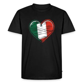 Cœur Italie Cœur Italien - T-shirt Premium bio Homme - noir - Devant - Nico (187cm)