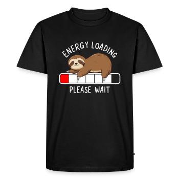 Barre de charge de batterie Sleeping Sloth - T-shirt Premium bio Homme - noir - Devant - Nico (187cm)