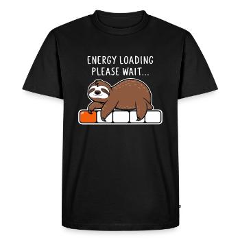 Chargement d’énergie de paresseux Veuillez patienter - T-shirt Premium bio Homme - noir - Devant - Nico (187cm)