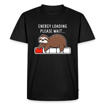 Chargement d’énergie de paresseux Veuillez patienter - T-shirt Premium bio Homme - noir - Devant - Nico (187cm)