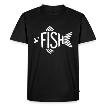 Os de poisson, squelette, pêche à chevrons - T-shirt Premium bio Homme - noir - Devant - Nico (187cm)