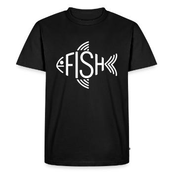 Os de poisson, squelette, pêche à chevrons - T-shirt Premium bio Homme - noir - Devant - Nico (187cm)