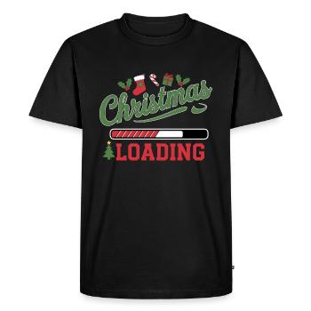 Noël Chargement Barre de chargement Noël - T-shirt Premium bio Homme - noir - Devant - Nico (187cm)