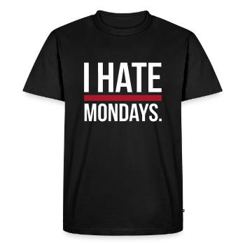I Hate Mondays - Men's Premium Organic T-Shirt - black - Front - Nico (187cm)