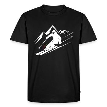 Skieurs Ski Hiver Vacances d’hiver Sports d’hiver - T-shirt Premium bio Homme - noir - Devant - Nico (187cm)
