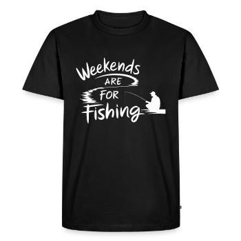 Weekends are for Fishing Fischen Angeln - Men's Premium Organic T-Shirt - black - Front - Nico (187cm)