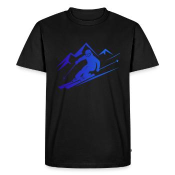 Skieurs Ski Hiver Vacances d’hiver Sports d’hiver - T-shirt Premium bio Homme - noir - Devant - Nico (187cm)