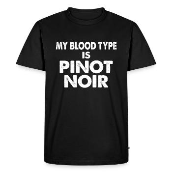 My Blood Type is Pinot Noir Red Wine Saying - Men's Premium Organic T-Shirt - black - Front - Nico (187cm)
